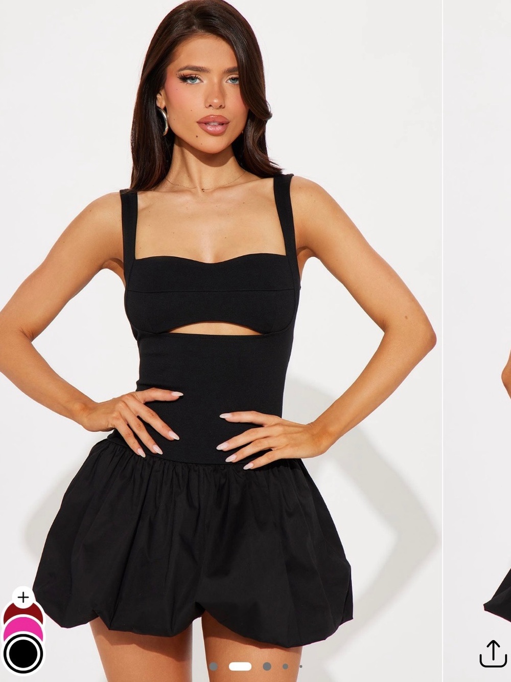 Fashion Nova Black Cutout Square-Neck Mini Dress